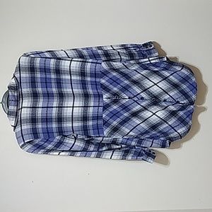 Aventura Plaid Flannel Women's Button Down Tunic Shirt